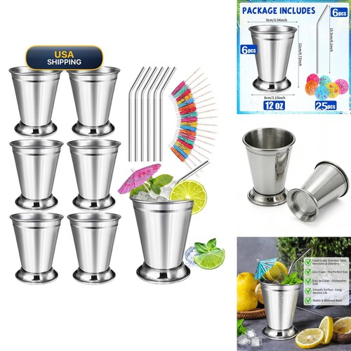 Laiamer mint julep cups - julep, silver